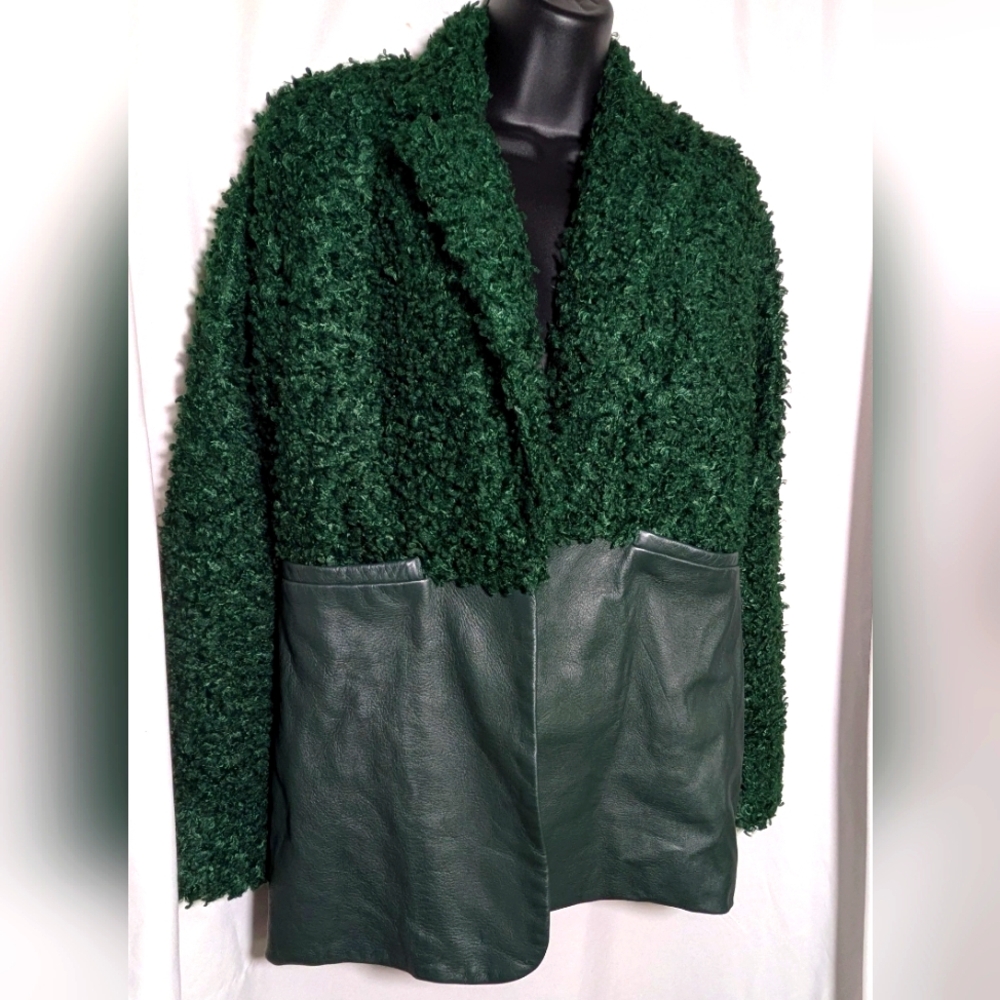 Women's Jessica Faulkner Leather &‎ Mohair Mixed Media Jacket/Blazer | Size S